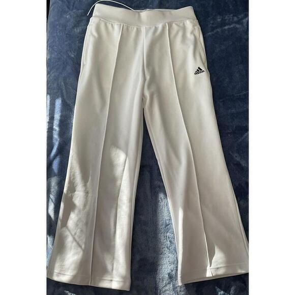 Adidas Women’s Drawstring Xpress Flare Leg Jogging Pants Regular Fit Med White‎ - Picture 4 of 12